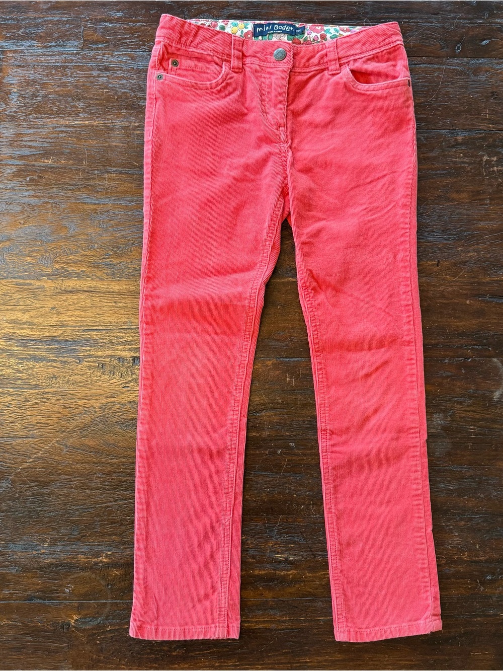 Mini Boden Corduroys Cords Pants Trousers Coral 10Y